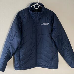 Adidas Terrex Puffer Jacket Navy Blue MT Down Insulated JL9790 $140 - Large